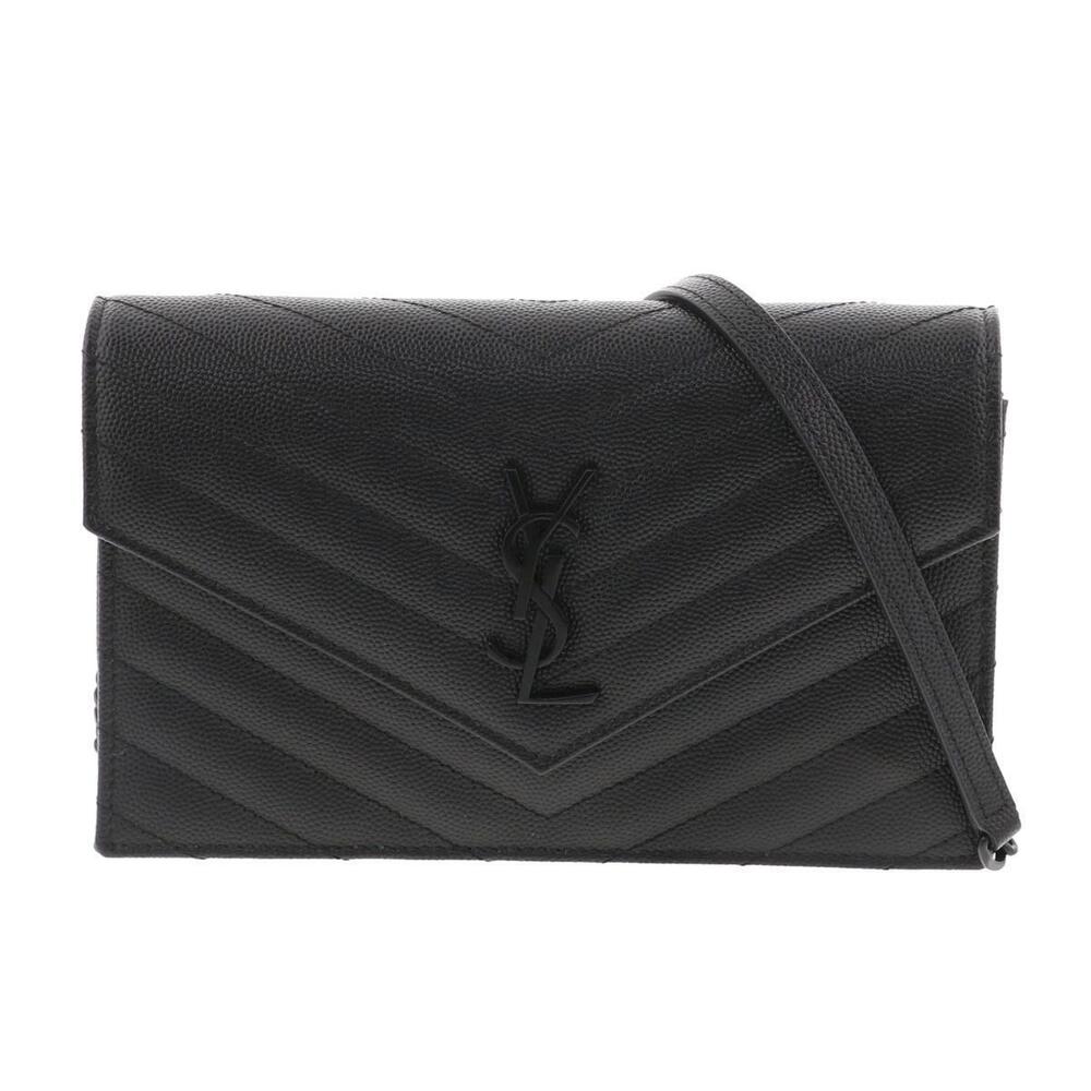 Saint Laurent Yves Cassandra Envelope Shoulder Bag Black - Picture 1 of 6